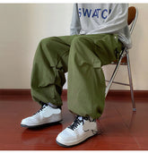 Hip Hop Wide Leg Cargo Pockets Long Pants